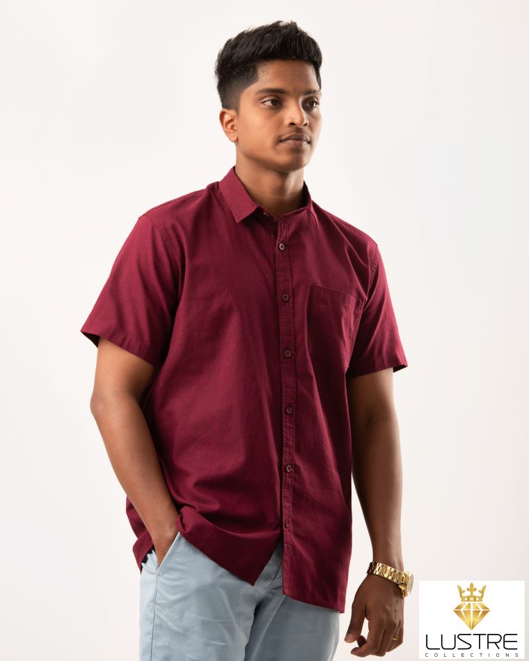 Linen Shirt - maroon
